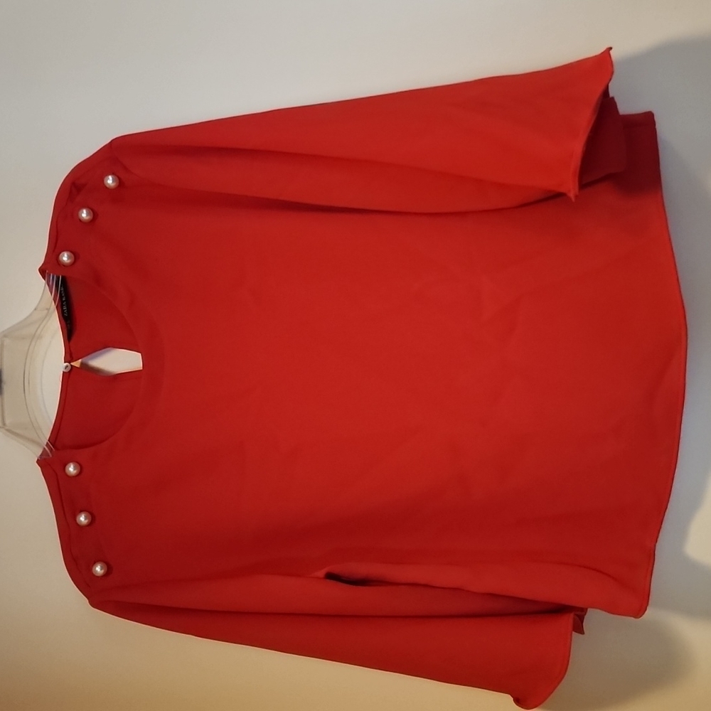 Zara Basic Blouse Women's Red - image 1